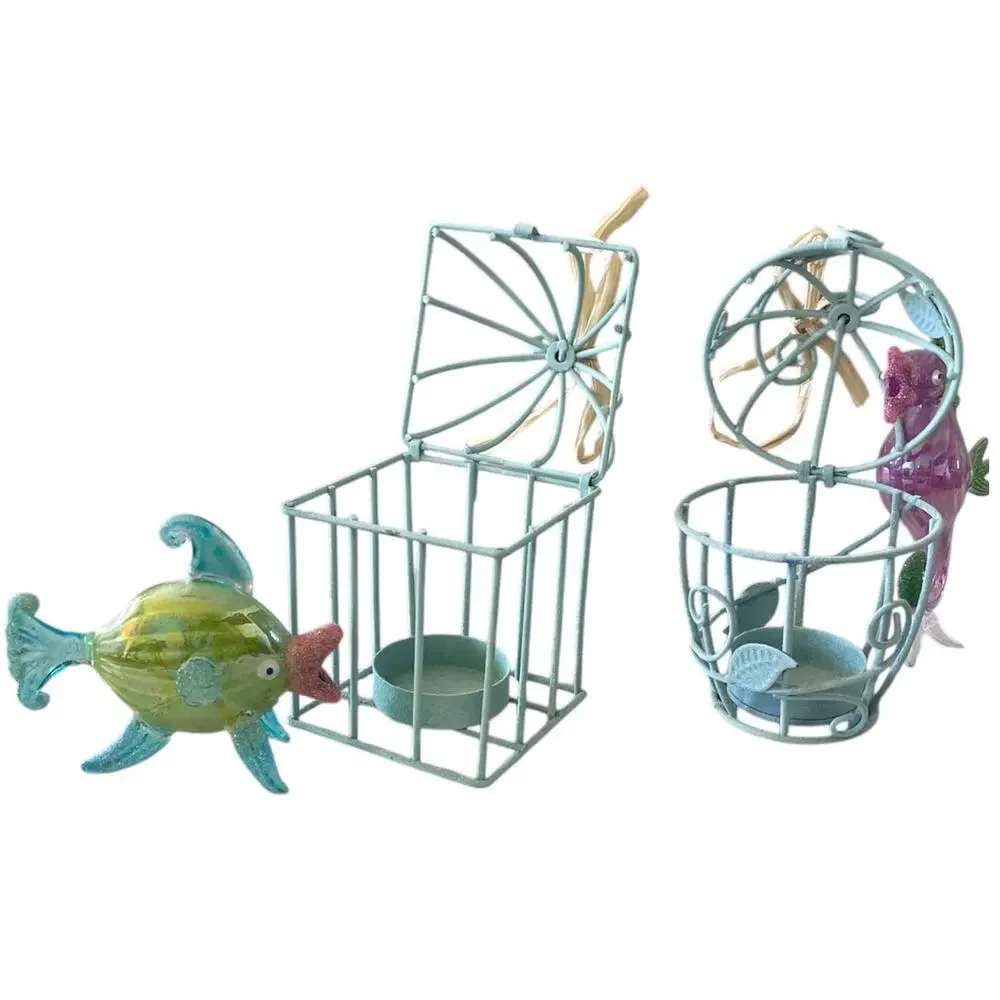 Birdcage Votive Tea Light Candle Holder Set